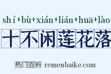 十不闲莲花落是什么意思的图片